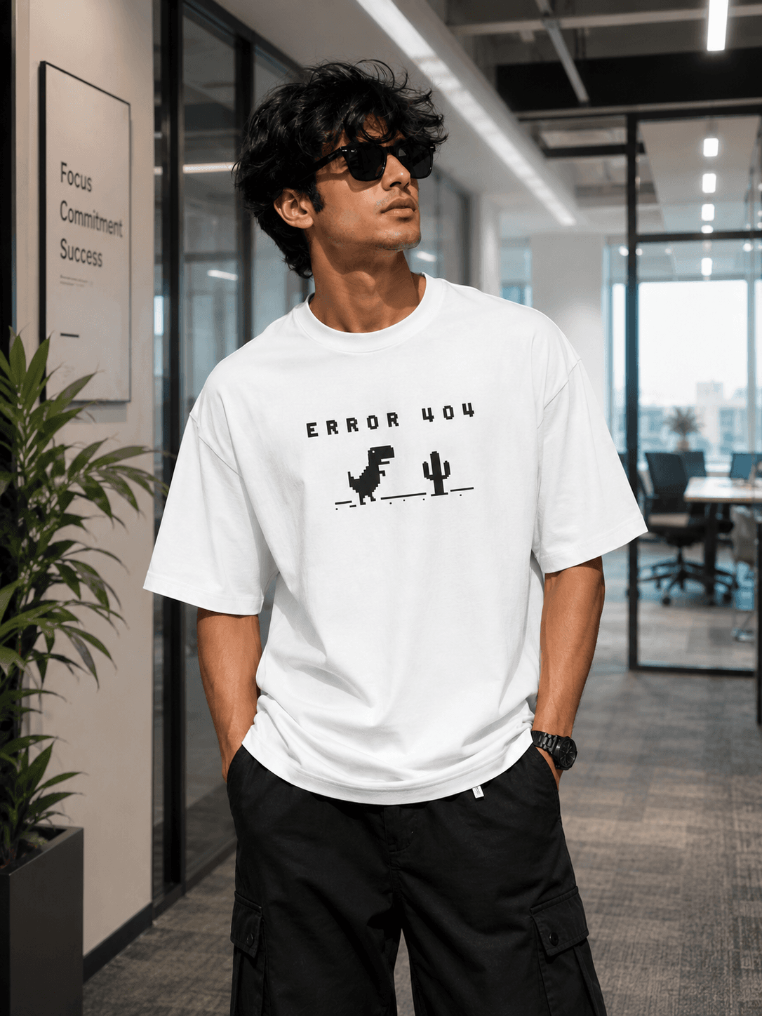 ERROR 404 Oversized T-Shirt – White